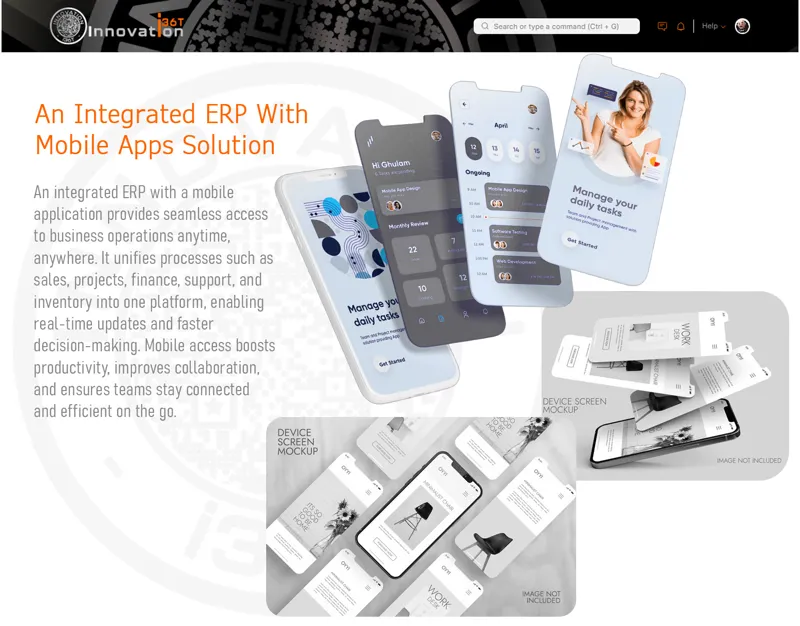وحدة تطبيقات الجوال من ERP36T، الشاشة 2